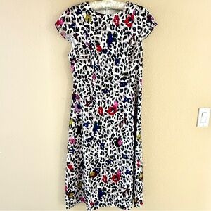 Ted Baker Red and Black Abstract Silk Dress